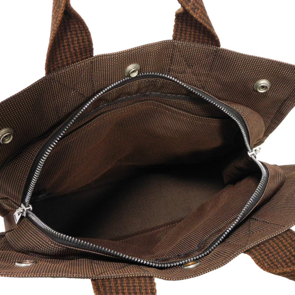 HERMES Tote Bag Nylon canvas (polyamide x polyester) Brown Serie button Her Line PM Tote mens(Unisex)  d