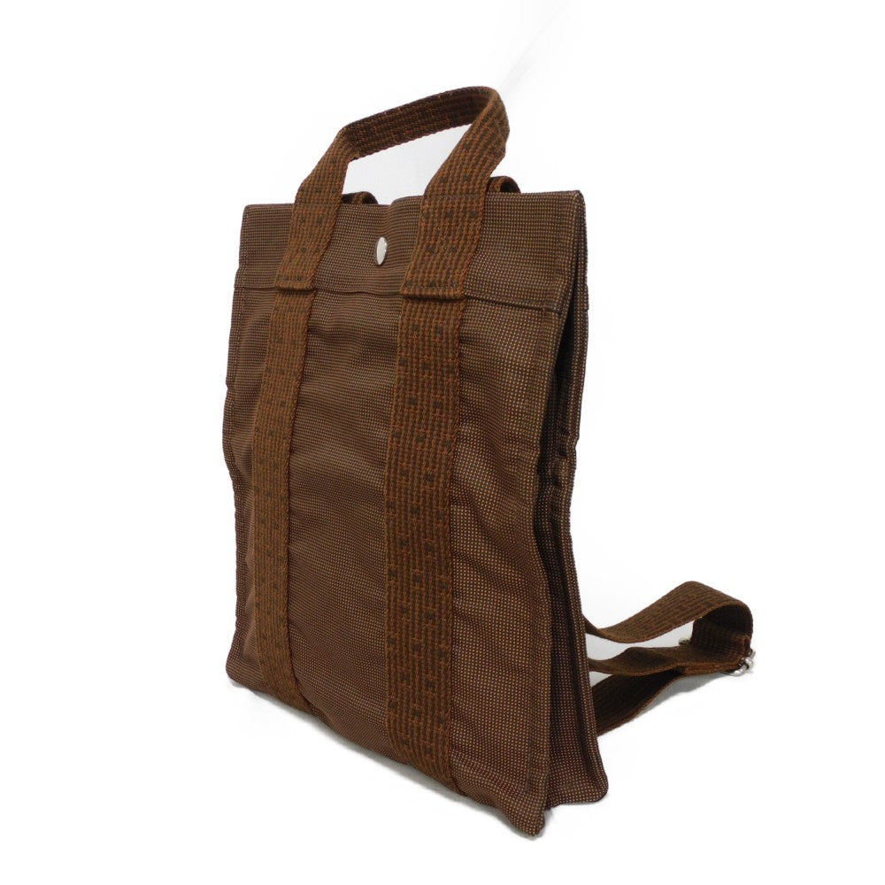 HERMES Backpack Nylon canvas (polyamide x polyester) Brown Serie button Her Line Sac Ad PM mens(Unisex)  d