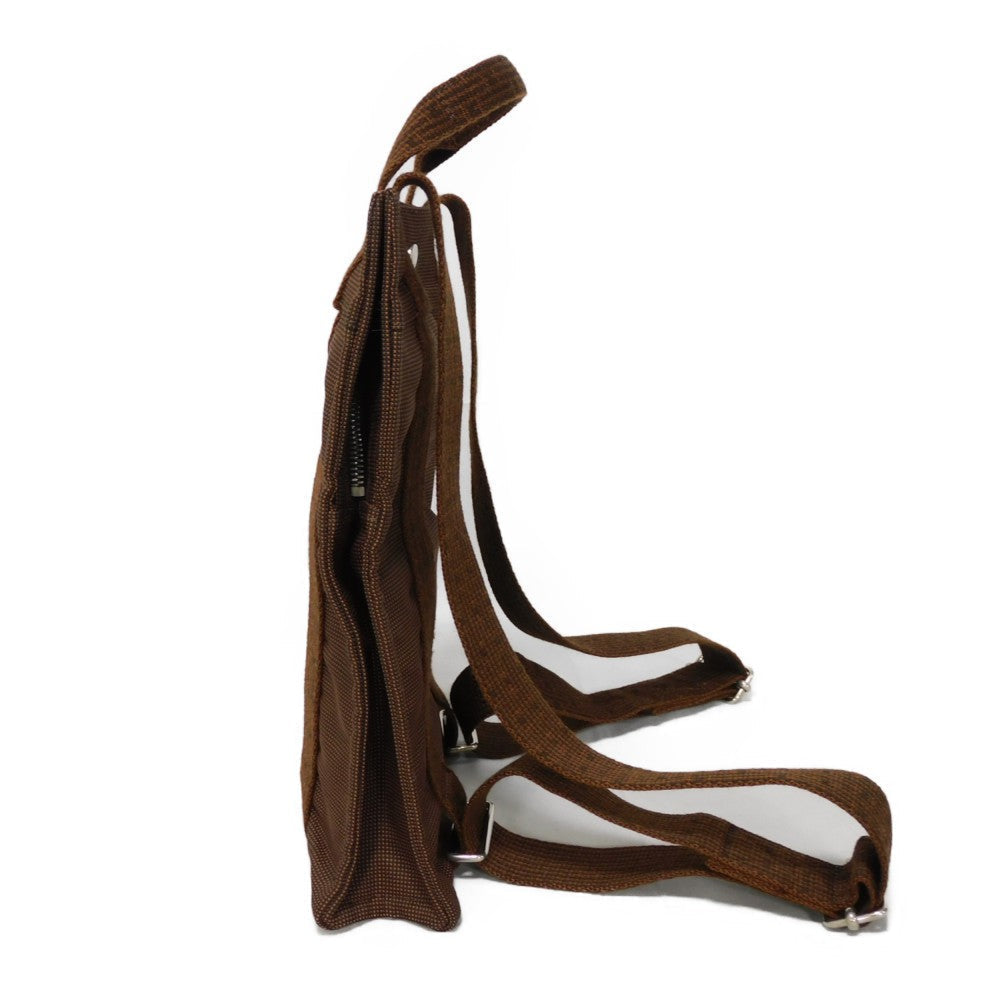HERMES Backpack Nylon canvas (polyamide x polyester) Brown Serie button Her Line Sac Ad PM mens(Unisex)  d