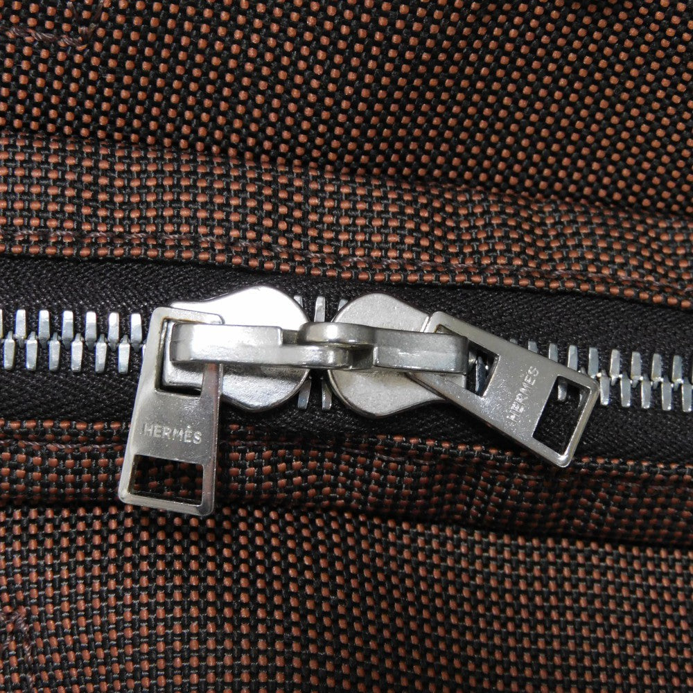 HERMES Backpack Nylon canvas (polyamide x polyester) Brown Serie button Her Line Sac Ad PM mens(Unisex)  d