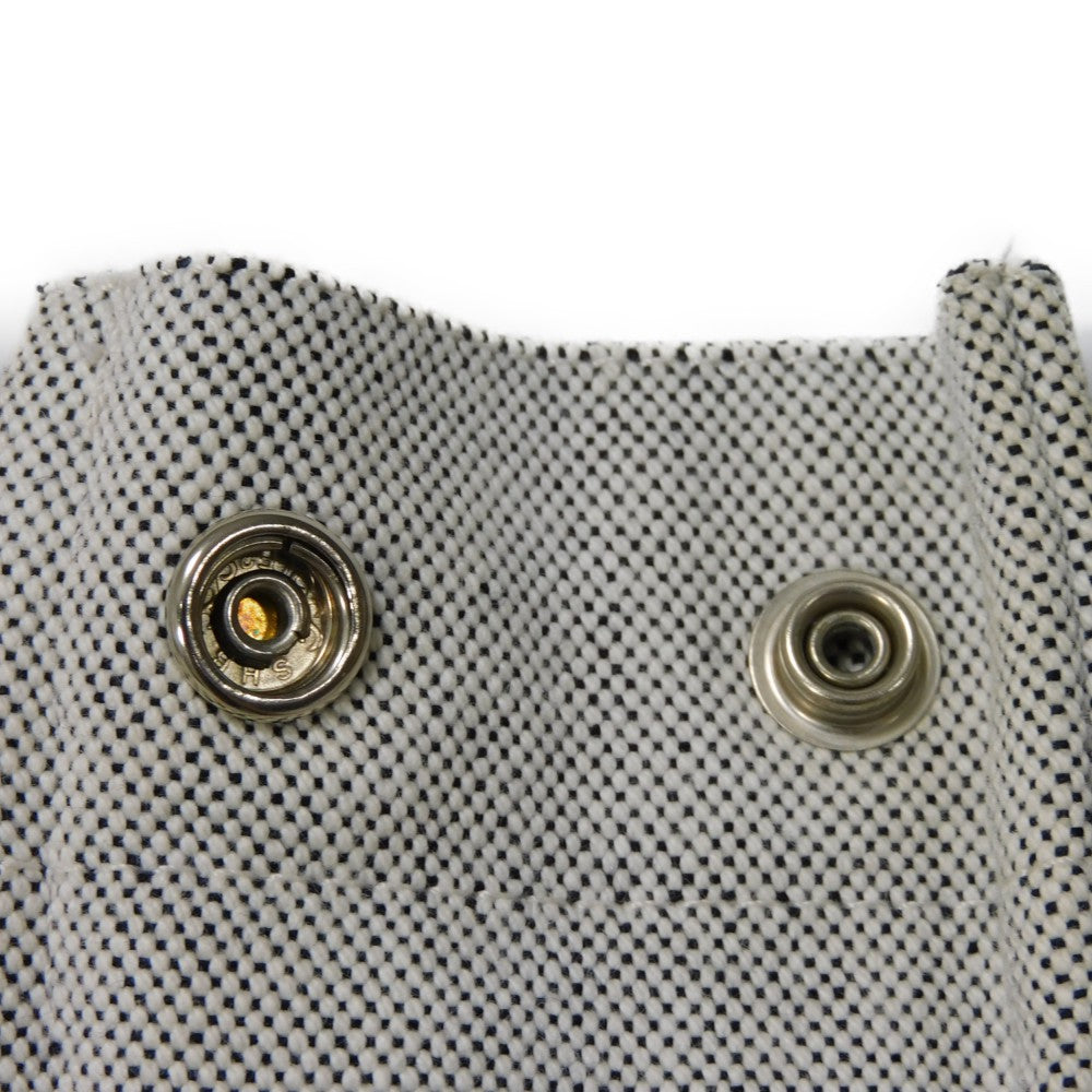 HERMES Tote Bag Cotton canvas Light gray Serie button New Fool Toe MM mens(Unisex)  d