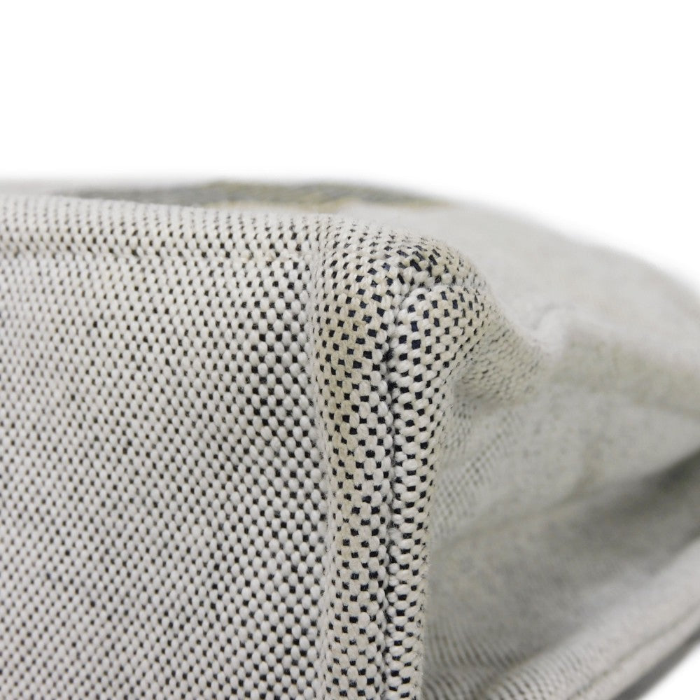 HERMES Tote Bag Cotton canvas Light gray Serie button New Fool Toe MM mens(Unisex)  d