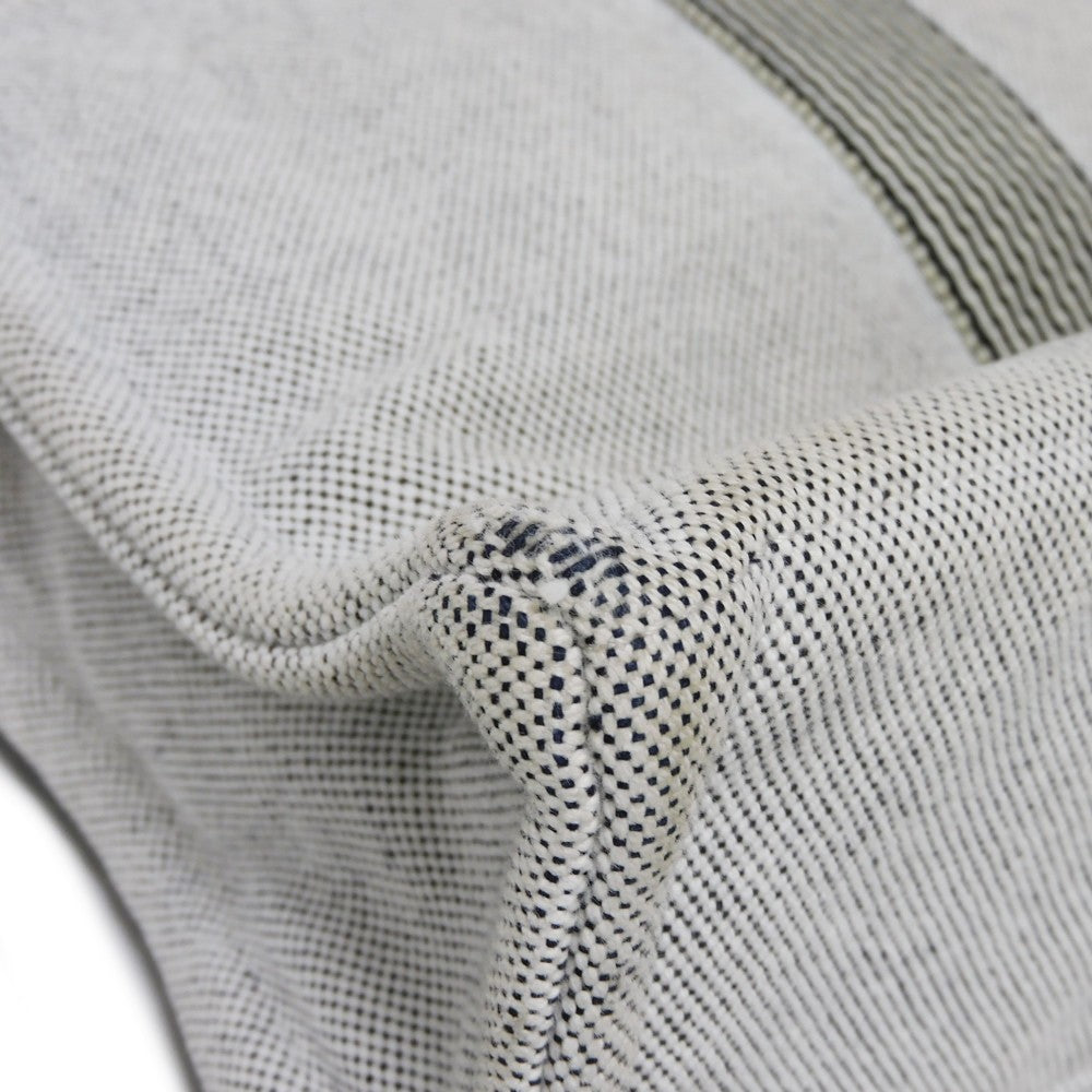 HERMES Tote Bag Cotton canvas Light gray Serie button New Fool Toe MM mens(Unisex)  d