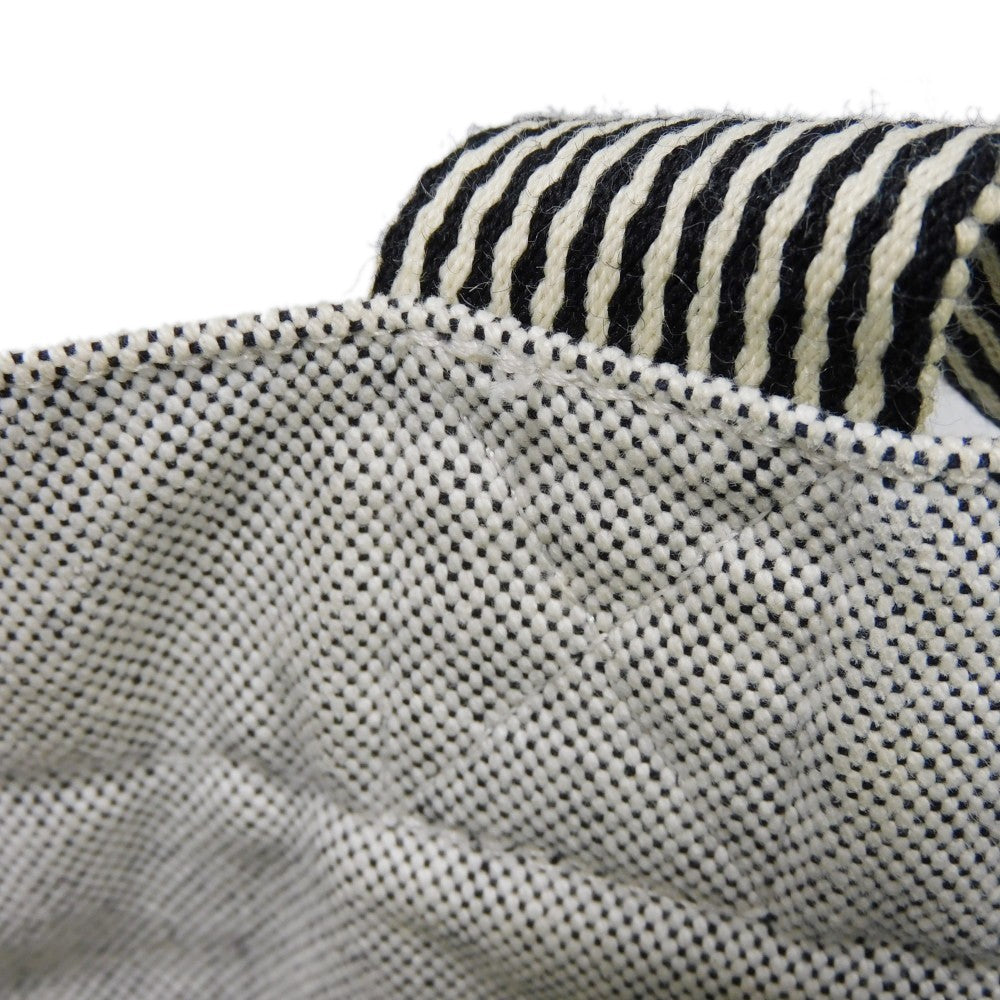 HERMES Tote Bag Cotton canvas Light gray Serie button New Fool Toe MM mens(Unisex)  d