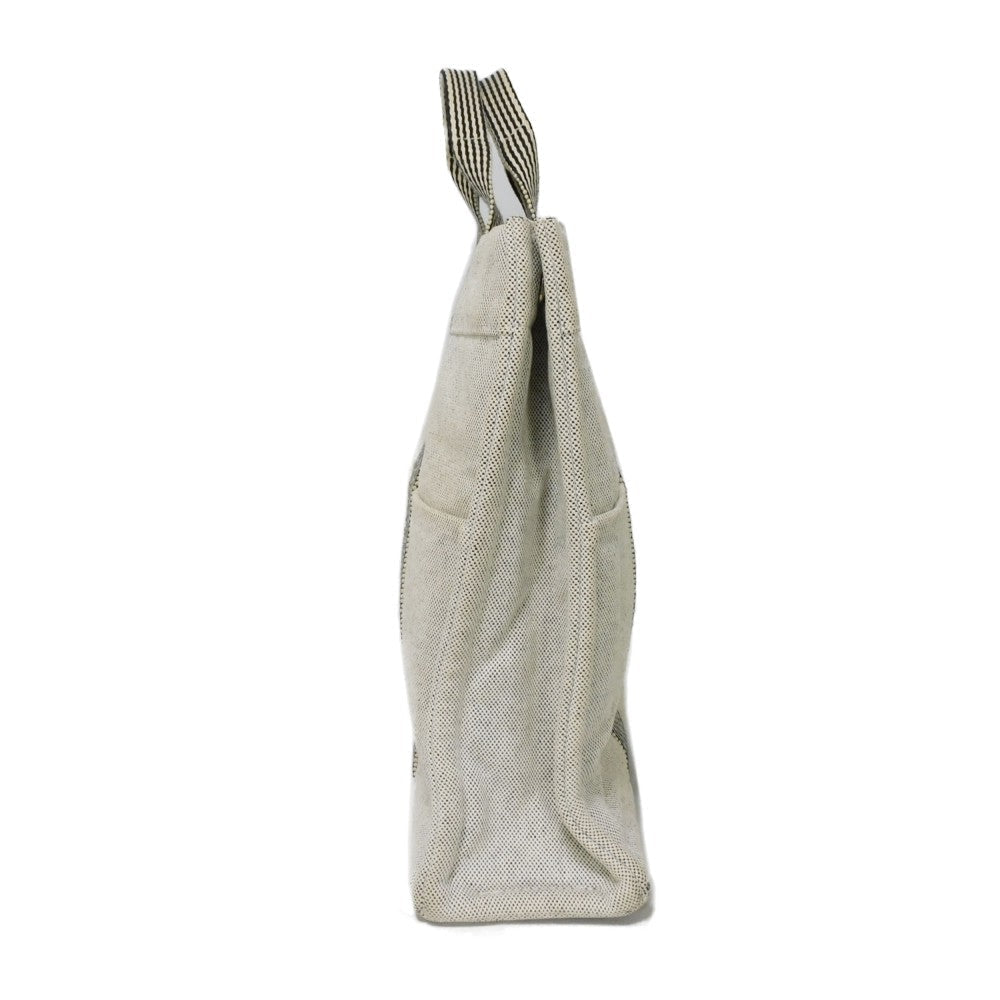 HERMES Tote Bag Cotton canvas Light gray Serie button New Fool Toe MM mens(Unisex)  d