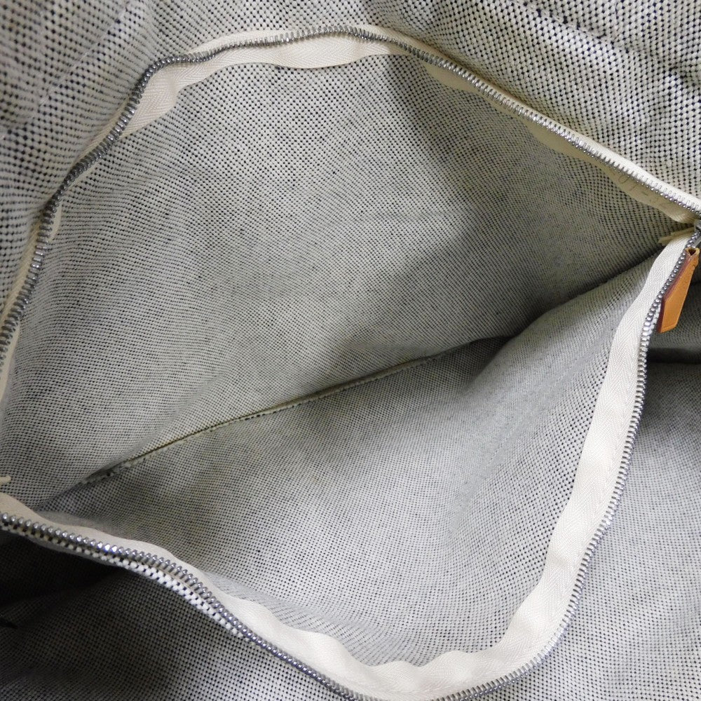 HERMES Tote Bag Cotton canvas Light gray Serie button New Fool Toe MM mens(Unisex)  d