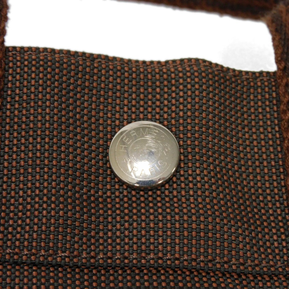 HERMES Tote Bag Nylon canvas (polyamide x polyester) Brown Serie button Her Line PM Tote mens(Unisex)  d