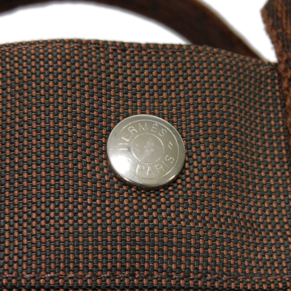 HERMES Tote Bag Nylon canvas (polyamide x polyester) Brown Serie button Her Line PM Tote mens(Unisex)  d