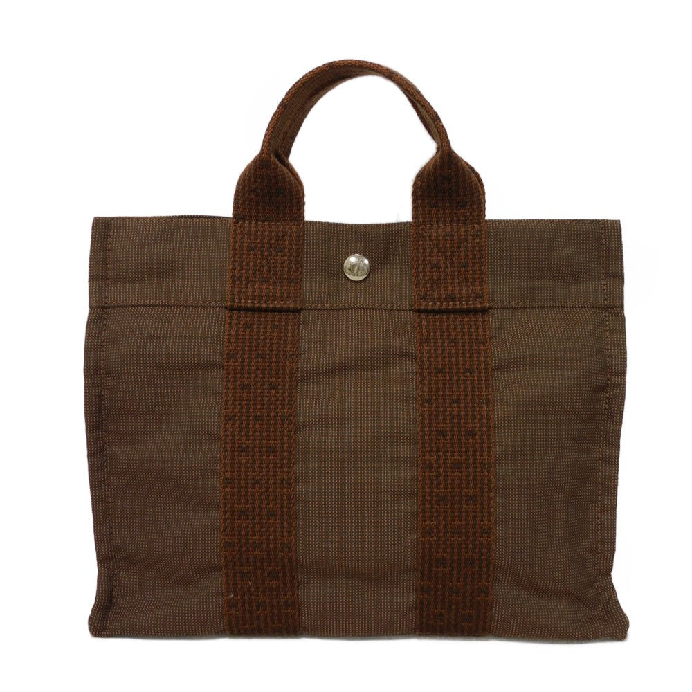 HERMES Tote Bag Nylon canvas (polyamide x polyester) Brown Serie button Her Line PM Tote mens(Unisex)  d