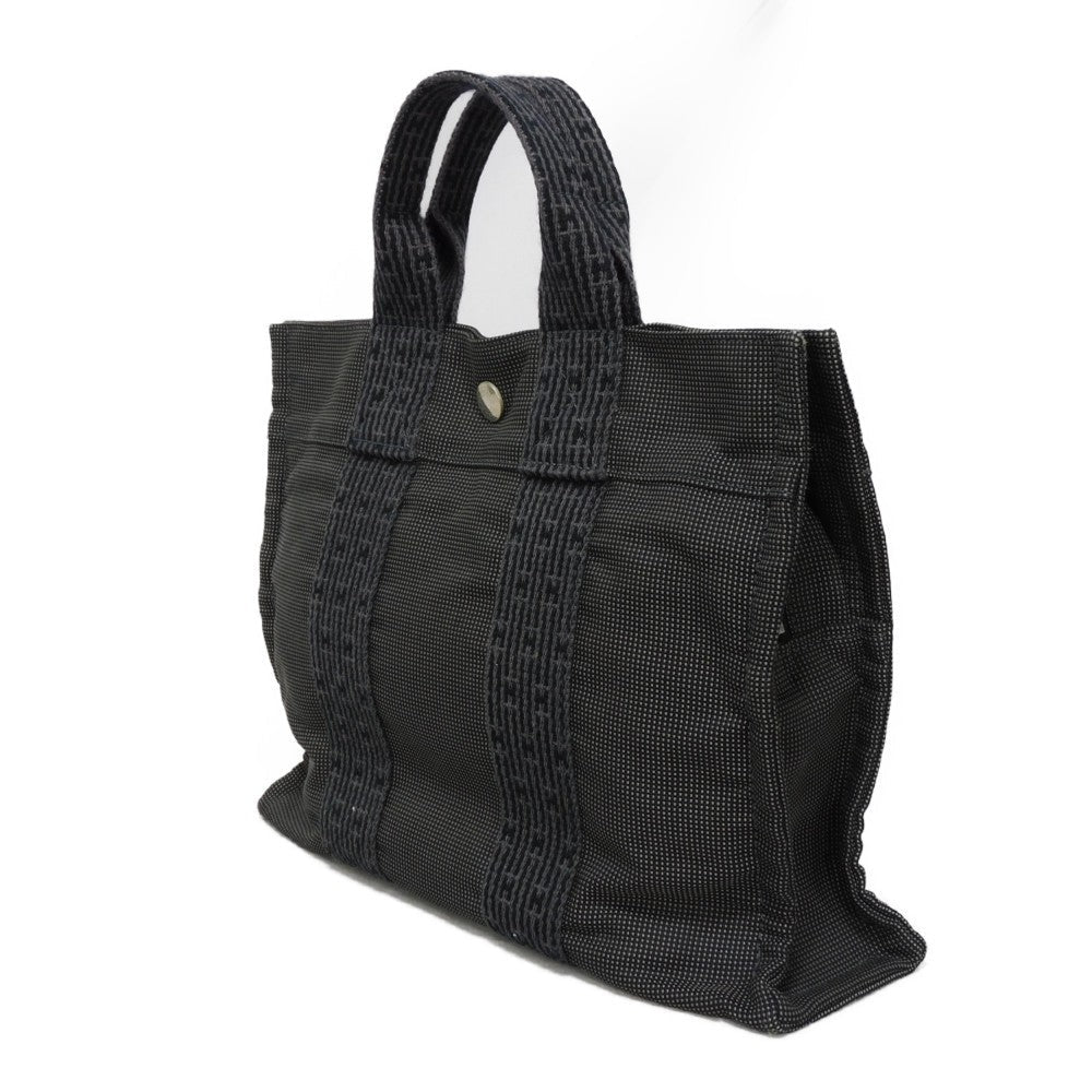 HERMES Tote Bag Nylon canvas (polyamide x polyester) Dark gray Serie button Her Line PM Tote mens(Unisex)  d