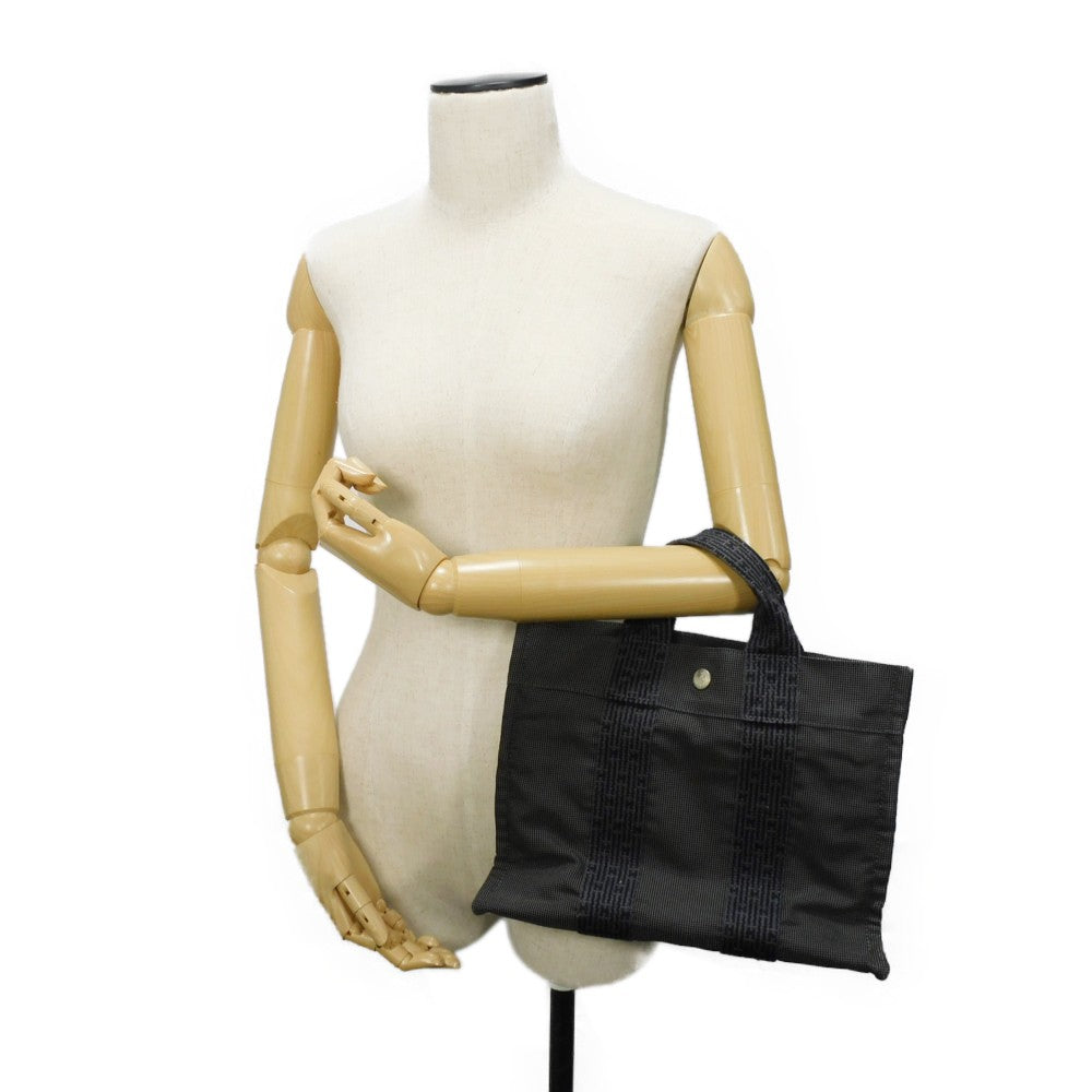 HERMES Tote Bag Nylon canvas (polyamide x polyester) Dark gray Serie button Her Line PM Tote mens(Unisex)  d