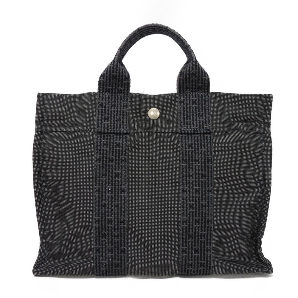 HERMES Tote Bag Nylon canvas (polyamide x polyester) Dark gray Serie button Her Line PM Tote mens(Unisex)  d