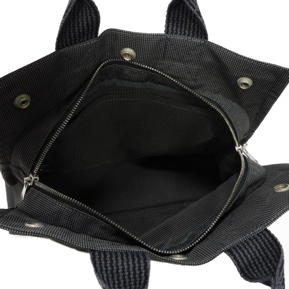 HERMES Tote Bag Nylon canvas (polyamide x polyester) Dark gray Serie button Her Line PM Tote mens(Unisex)  d