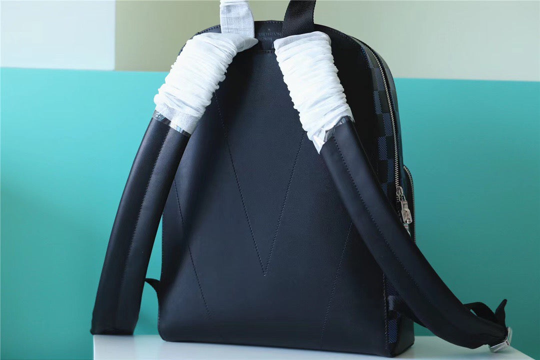 Top Quality Campus Backpack Damier Infini 3D Navy Blue / Black For Men, Bags 39cm Top Quality N50021
