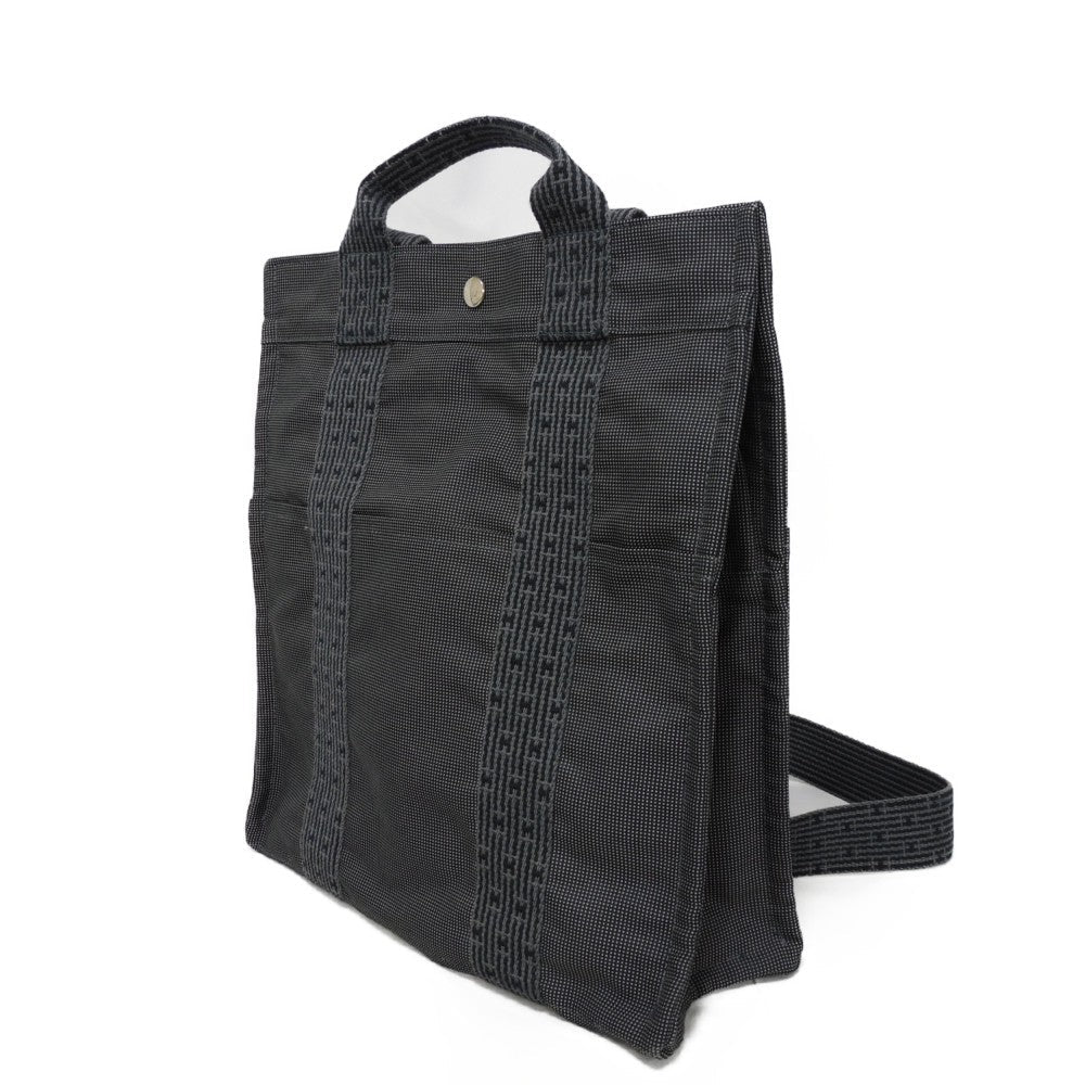 HERMES Backpack Nylon canvas (polyamide x polyester) Dark gray Serie button Her Line ad MM Women(Unisex)  d