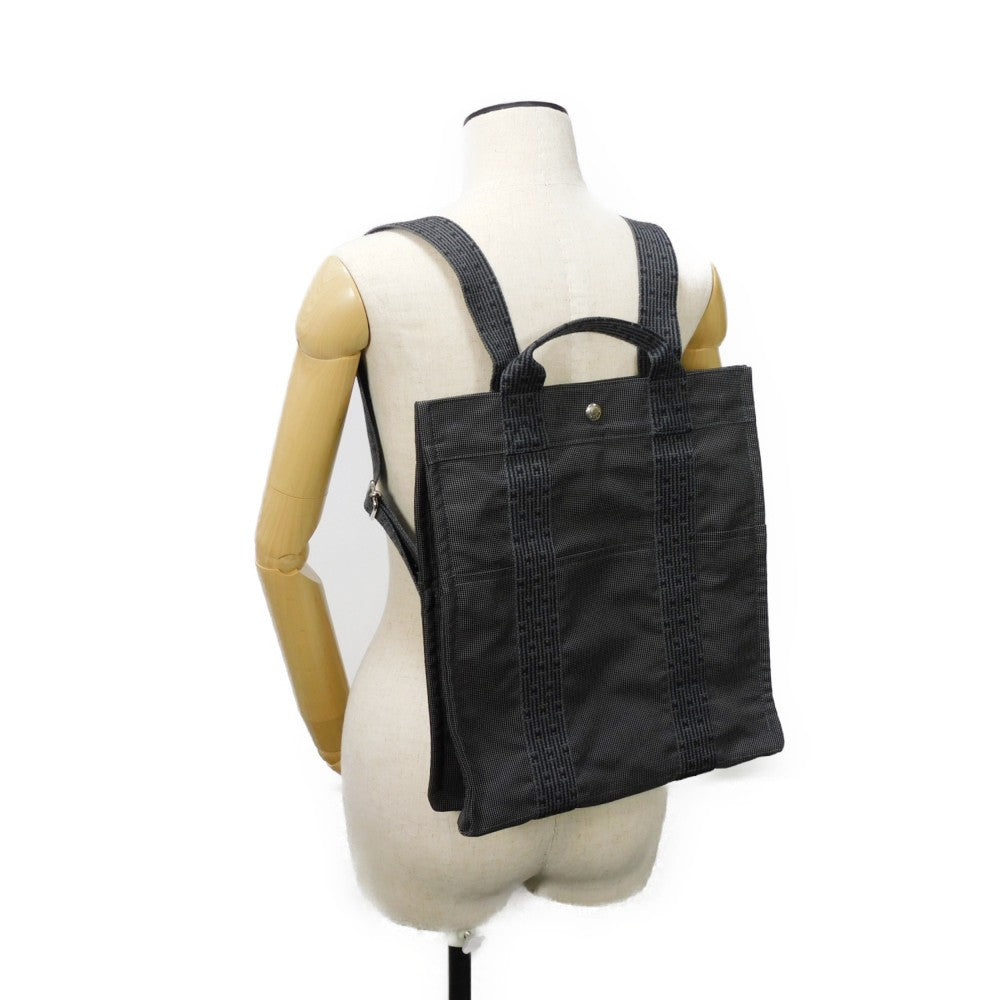 HERMES Backpack Nylon canvas (polyamide x polyester) Dark gray Serie button Her Line ad MM Women(Unisex)  d
