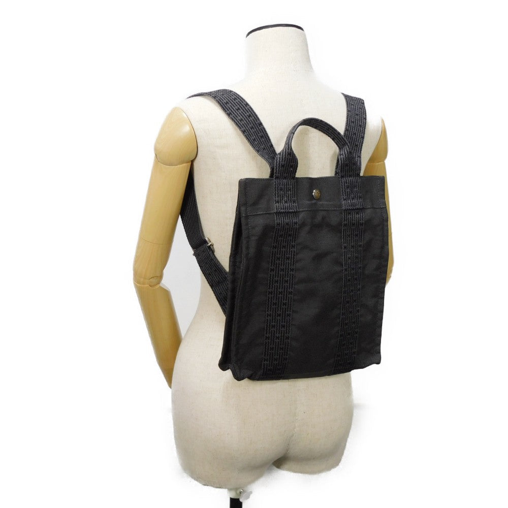 HERMES Backpack Nylon canvas (polyamide x polyester) Dark gray Serie button Her Line Sac Ad PM Women(Unisex)  d