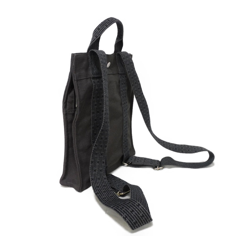 HERMES Backpack Nylon canvas (polyamide x polyester) Dark gray Serie button Her Line Sac Ad PM Women(Unisex)  d