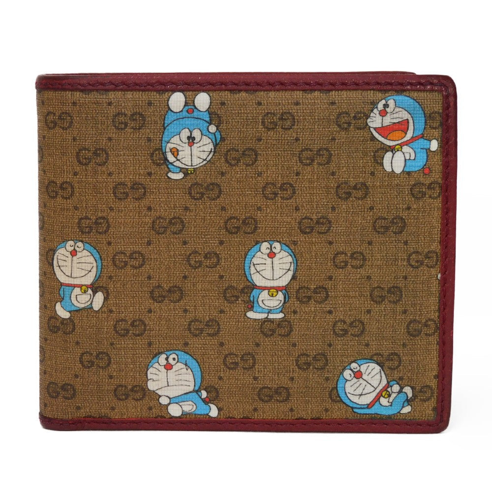 GUCCI Bifold Wallet 647803 2TUBG 8580 Supreme canvas x calf leather Brown x red Mini GG Supreme Coin Wallet mens