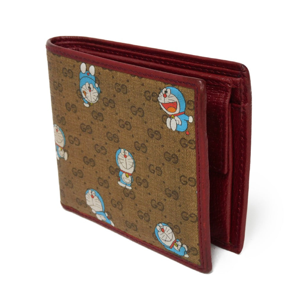 GUCCI Bifold Wallet 647803 2TUBG 8580 Supreme canvas x calf leather Brown x red Mini GG Supreme Coin Wallet mens