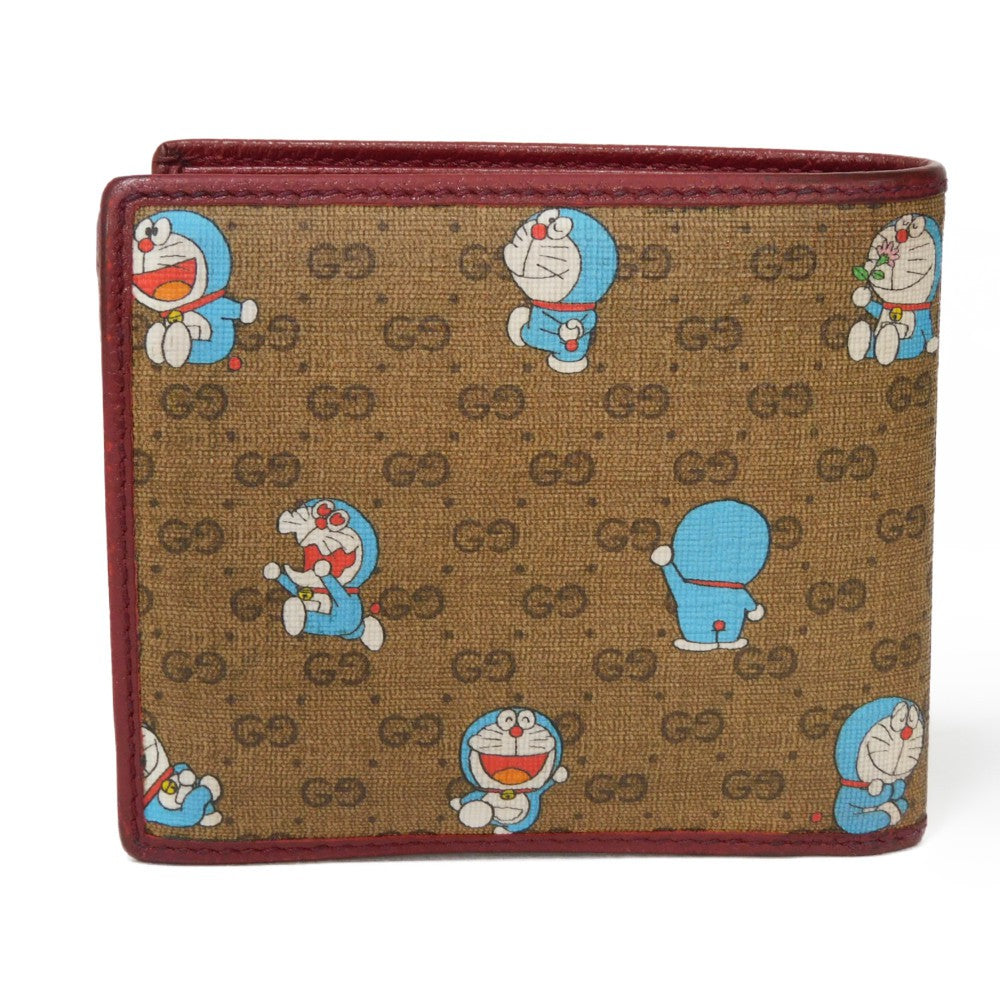 GUCCI Bifold Wallet 647803 2TUBG 8580 Supreme canvas x calf leather Brown x red Mini GG Supreme Coin Wallet mens