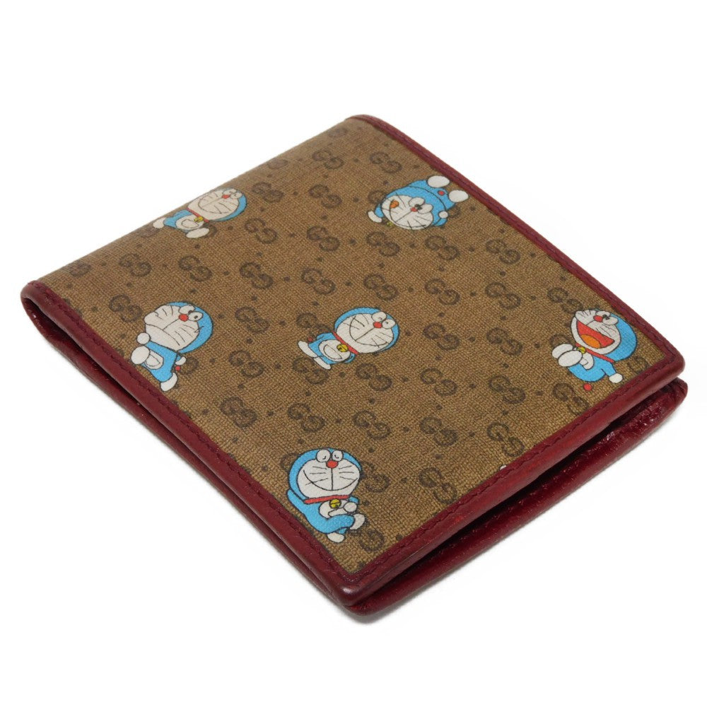 GUCCI Bifold Wallet 647803 2TUBG 8580 Supreme canvas x calf leather Brown x red Mini GG Supreme Coin Wallet mens