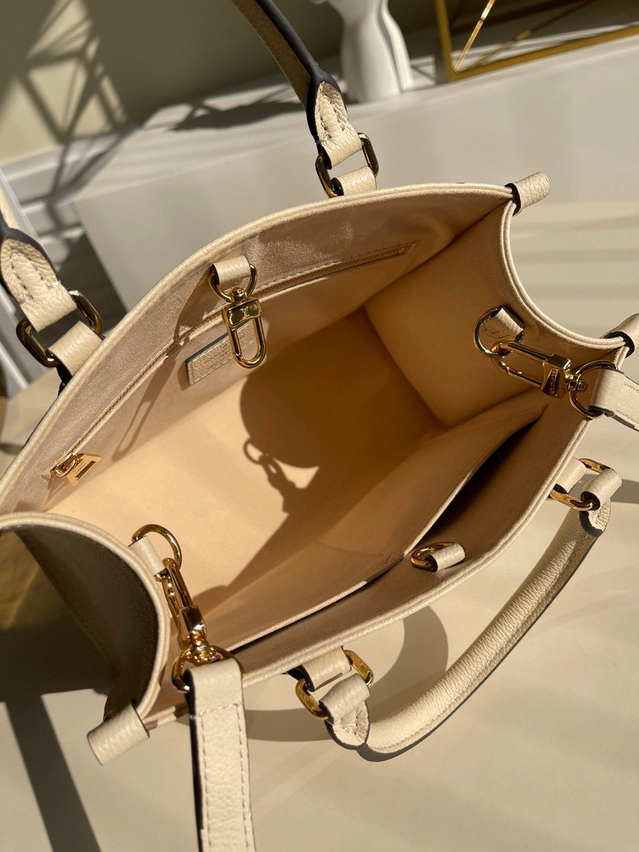 Top Quality OnTheGo PM Tote Bag Monogram Empreinte Beige For Women, Womens Handbags, Shoulder And Crossbody Bags 9.8in/25cm Top Quality