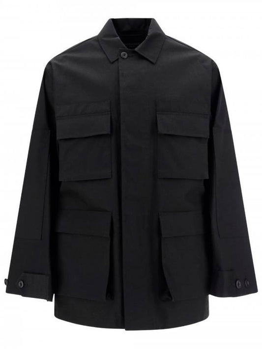 Luxury Balenciaga Trending 2025 Men's Cotton Drill Cargo Jacket Black