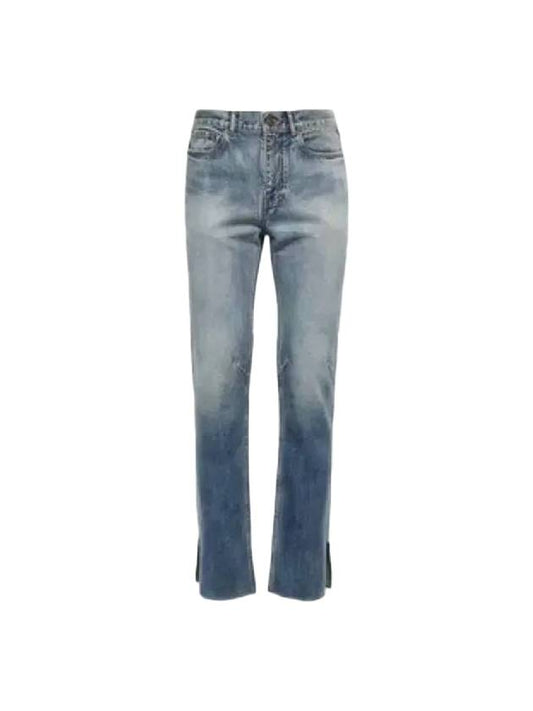 Luxury Balenciaga Trending 2025 Super Fit Washed Denim Jeans Blue