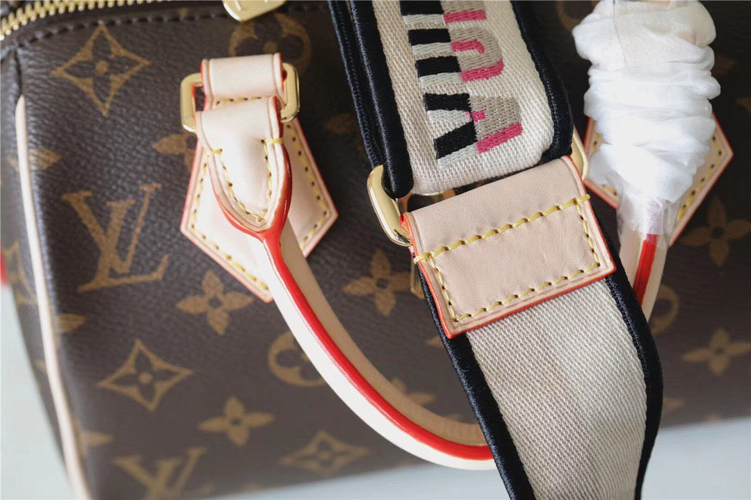 Top Quality Speedy Bandouliere 20 Monogram Canvas Black For Women,  Shoulder And Crossbody Bags 20cm/7.9in Top Quality M46234