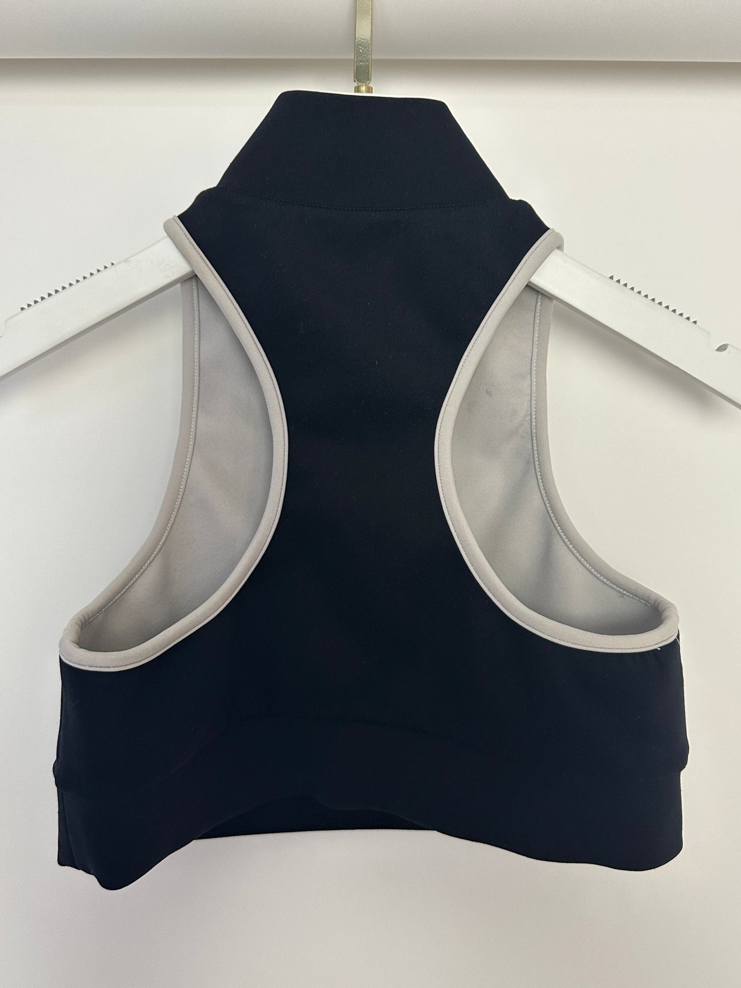 Burberry Black Tay Cropped Tank Top with Zip & Logo Detail Size XS (UK 6)