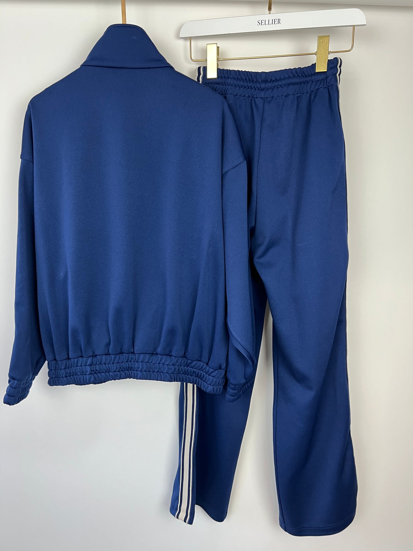 Celine Blue Two-Piece Tracksuit Set with Logo and Stripe Trim Size XS/S (UK 8/10) RRP 2100£