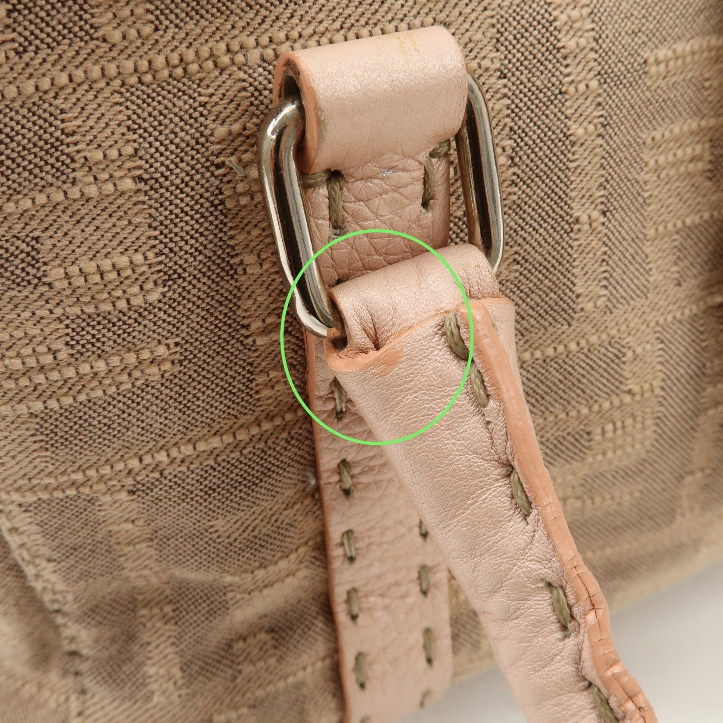 FENDI Zucca Selleria Leather Mini Linda Hand Bag Pink 8BR486  d