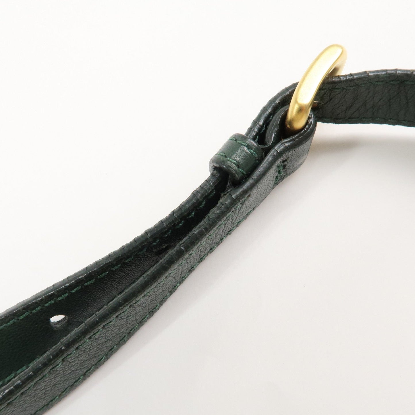 PRADA Logo Leather Ribbon Shoulder Bag Green BP0166  d