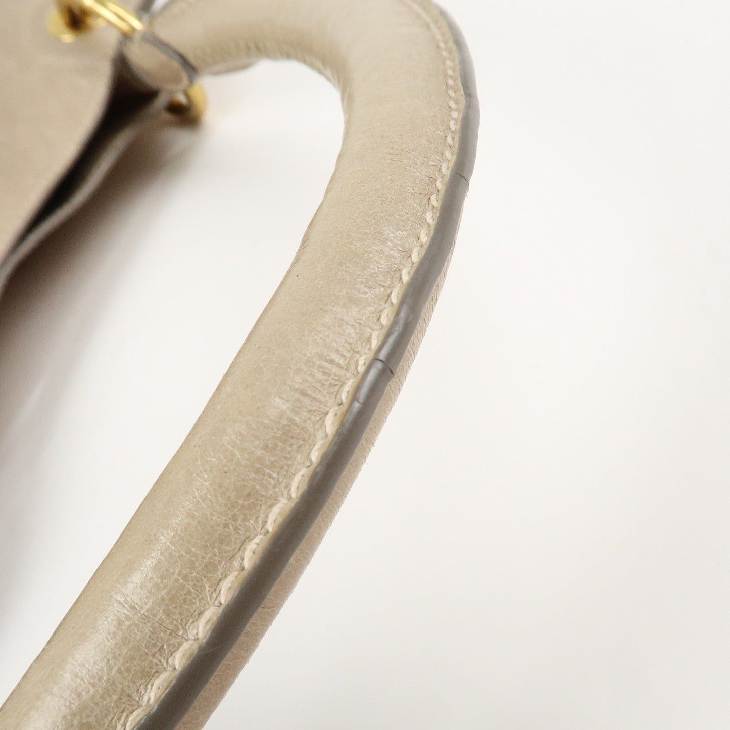 PRADA Leatehr Shoulder Bag Hand Bag Beige  d