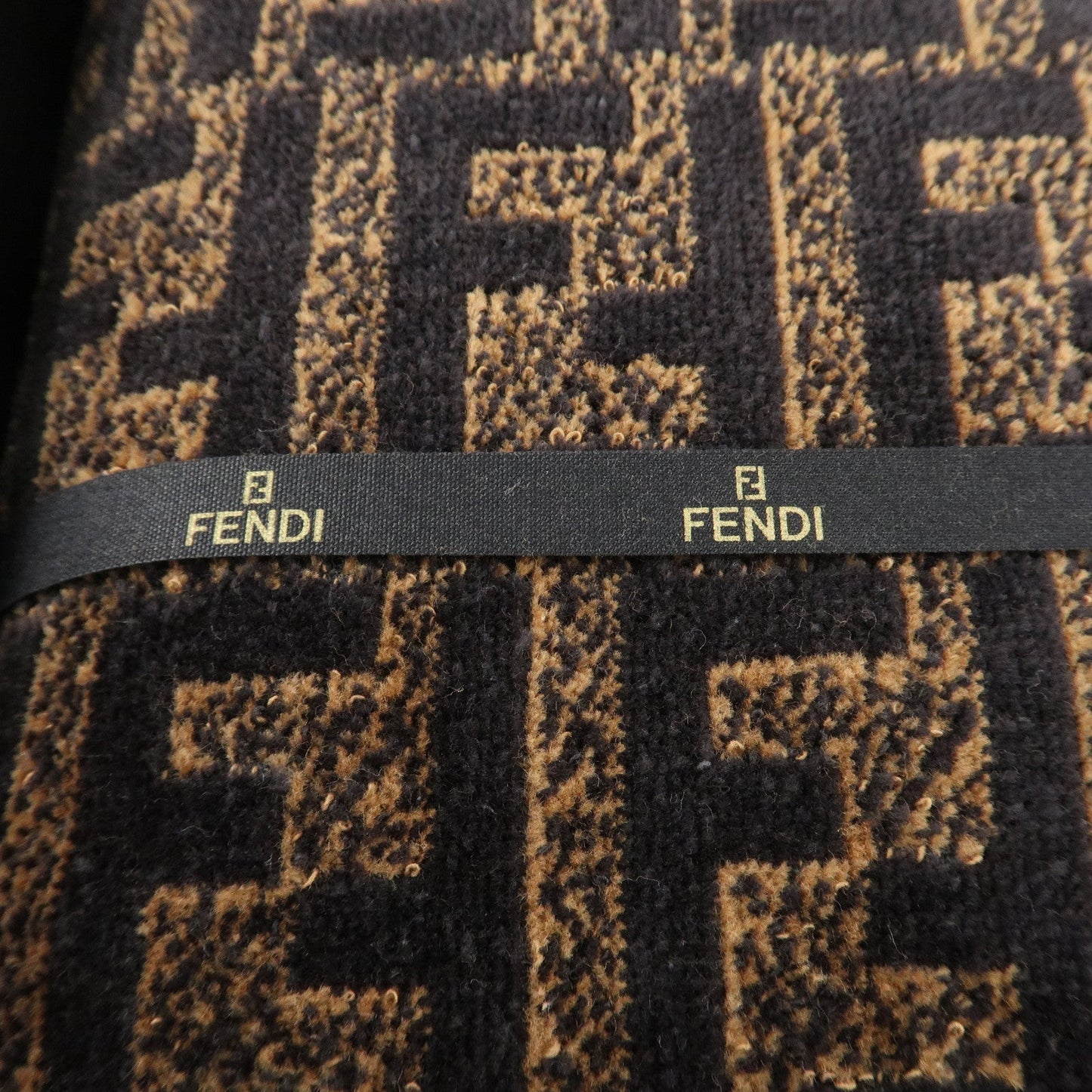 FENDI Zucca Set of 3 Cotton 100% Towel Black Brown  d