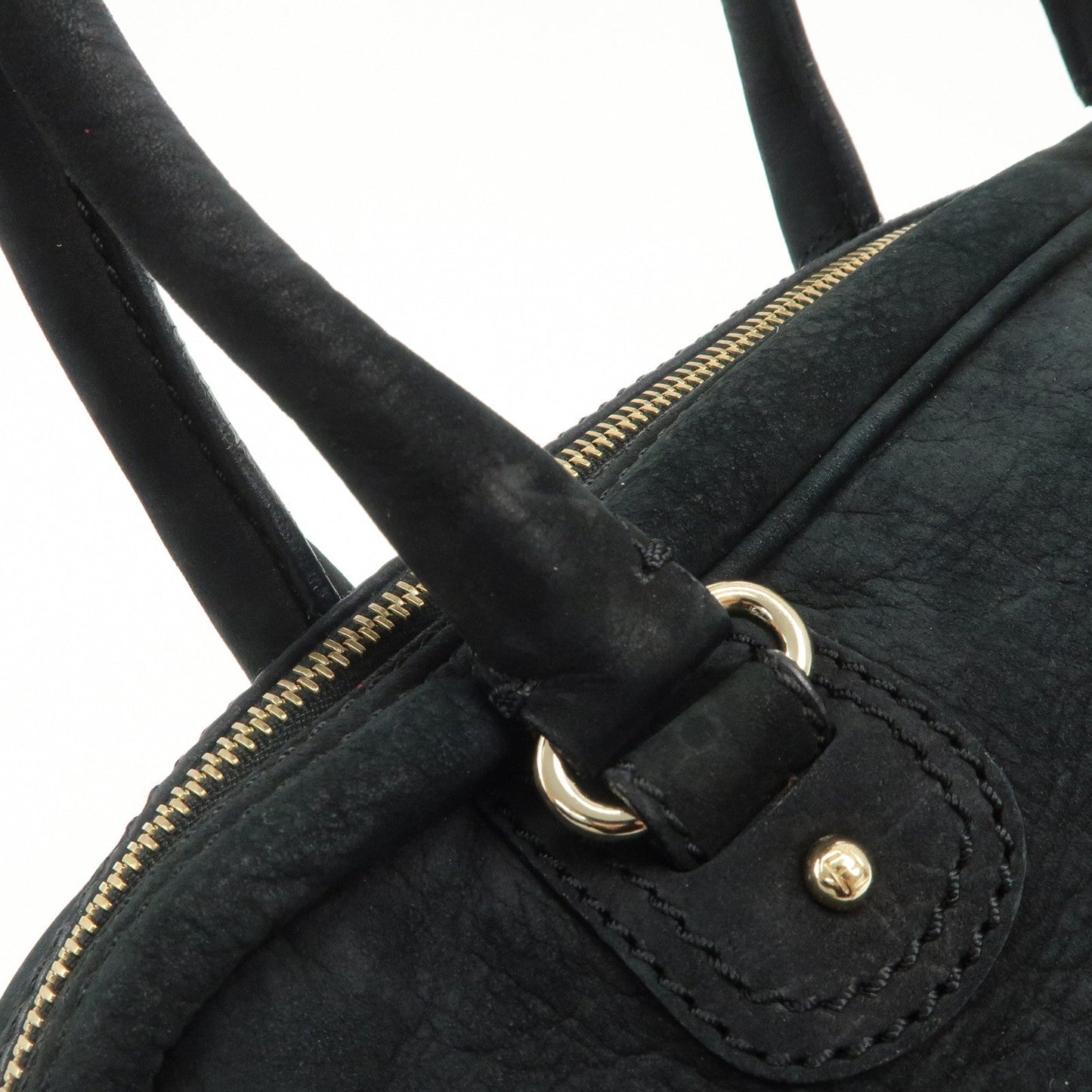 FENDI Suede Studs Mini Boston Bag Black 8BL076  d