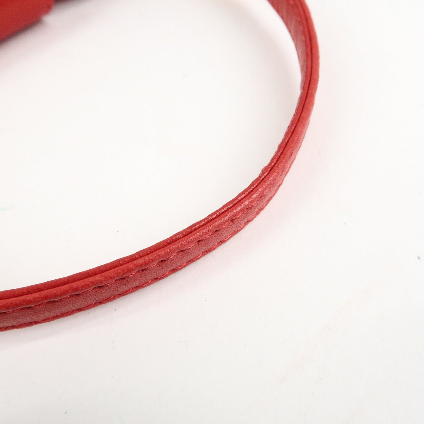 FENDI Suede Leather Mini Croissant Hand Bag Red 26673  d