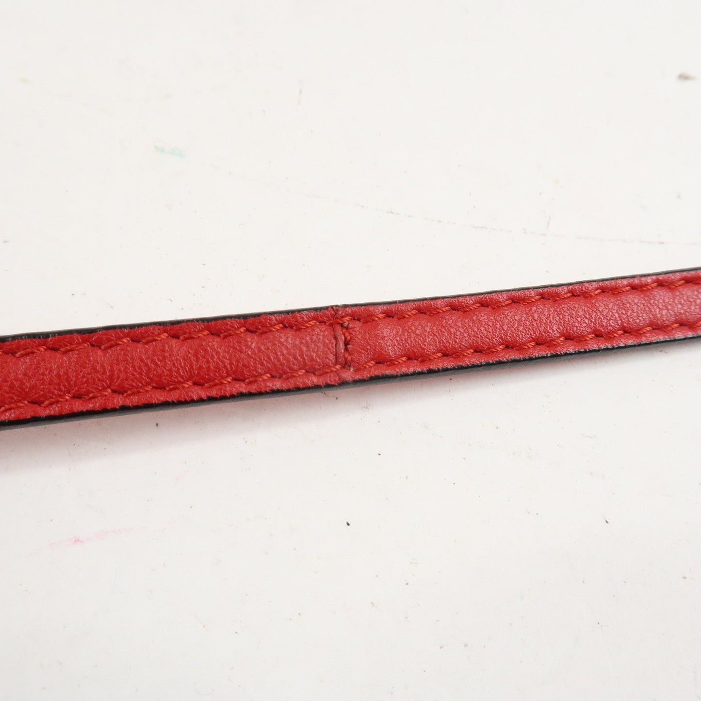FENDI Micro Baguette Leather Shoulder Bag Red 8M0354  d