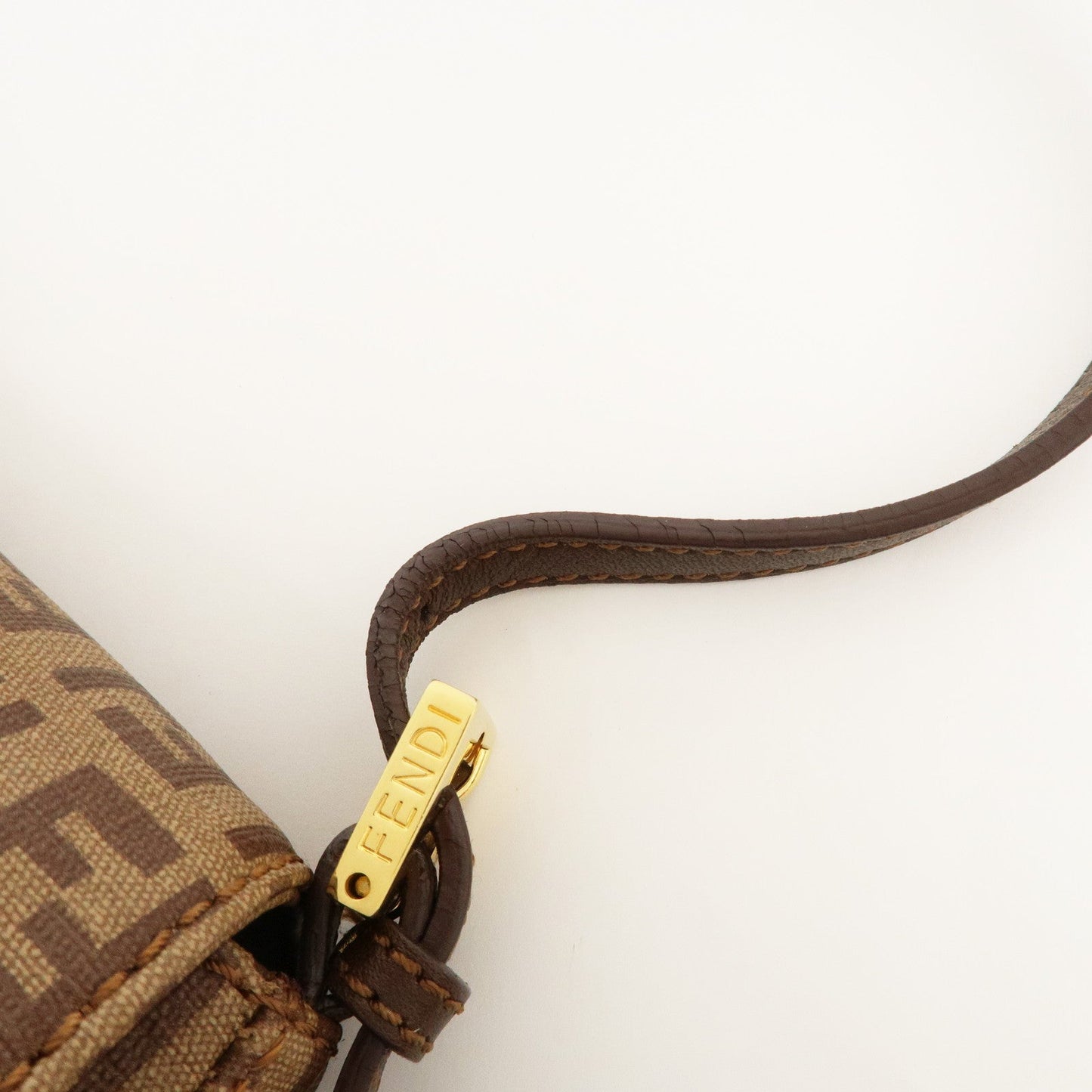 FENDI Zucchino Mini Mamma Baguette PVC Leather Hand Bag 8BR180  d
