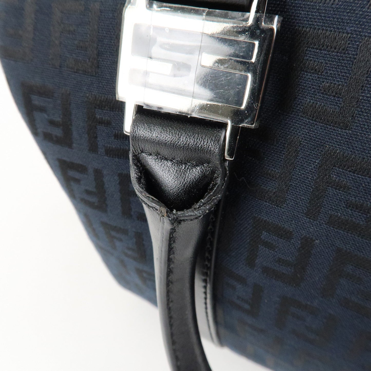 FENDI Zucca PVC Enamel Mini Boston Bag Black 8BL068  d