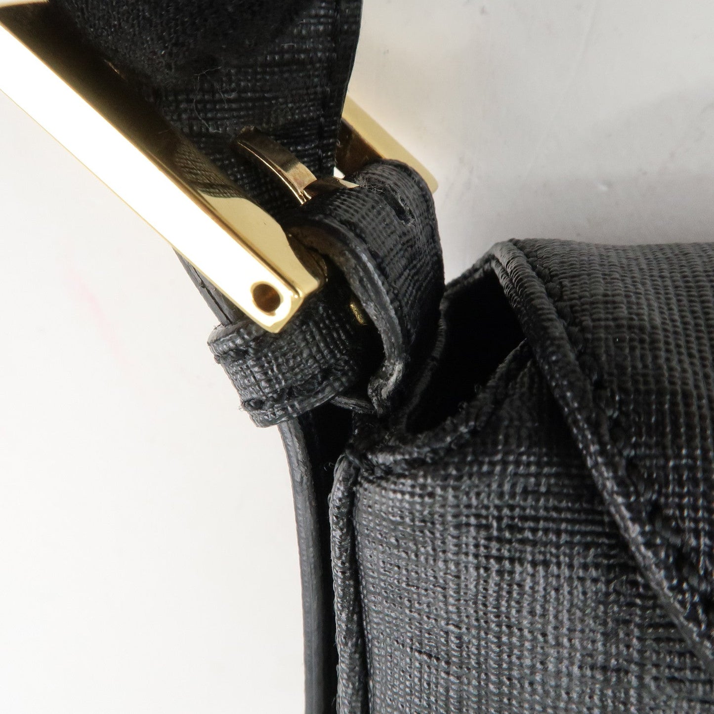 FENDI Zucchino PVC Leather Chain Shoulder Bag Gray Black 8BR003  d