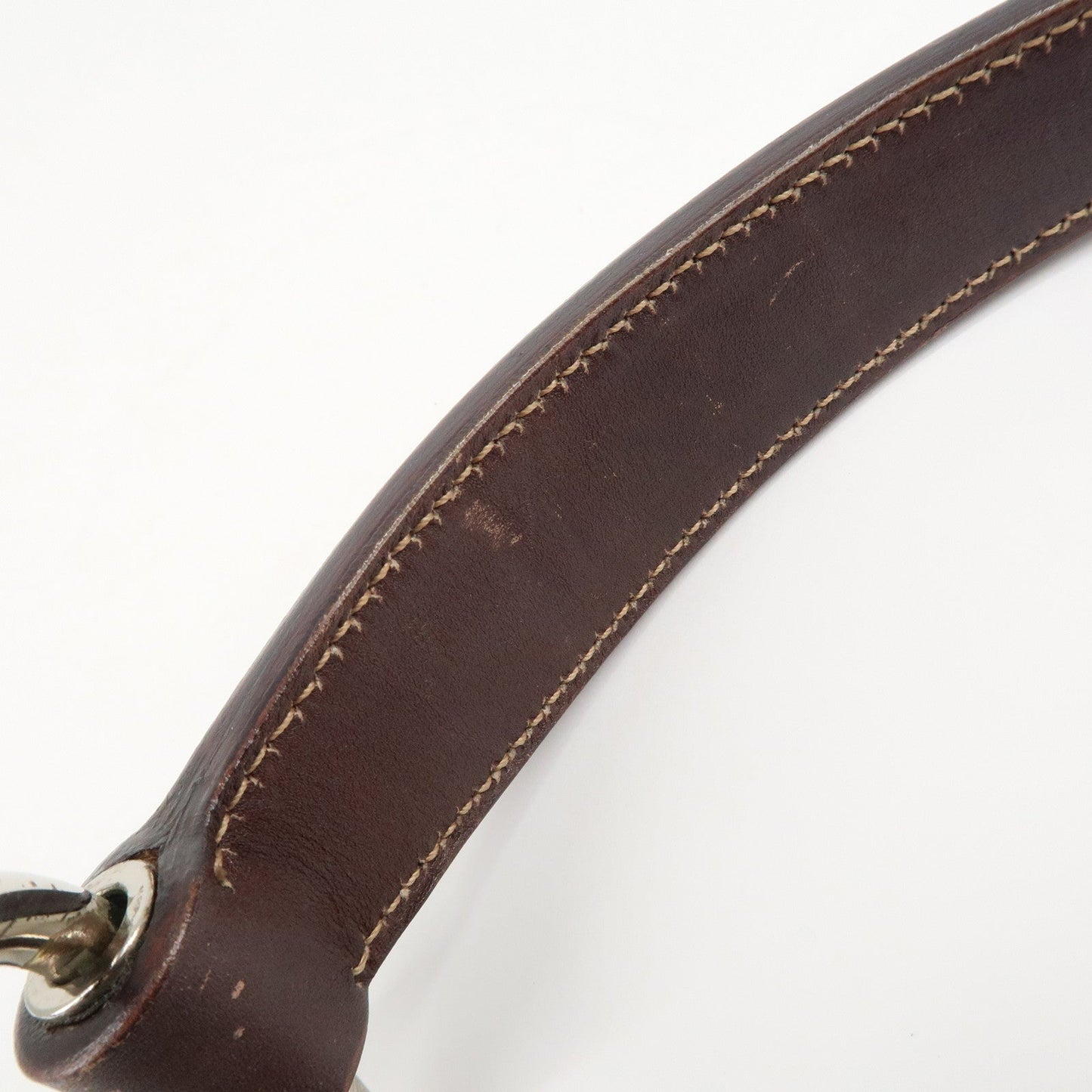 PRADA Logo Jacquard Leather Shoulder Bag Beige Brown  d