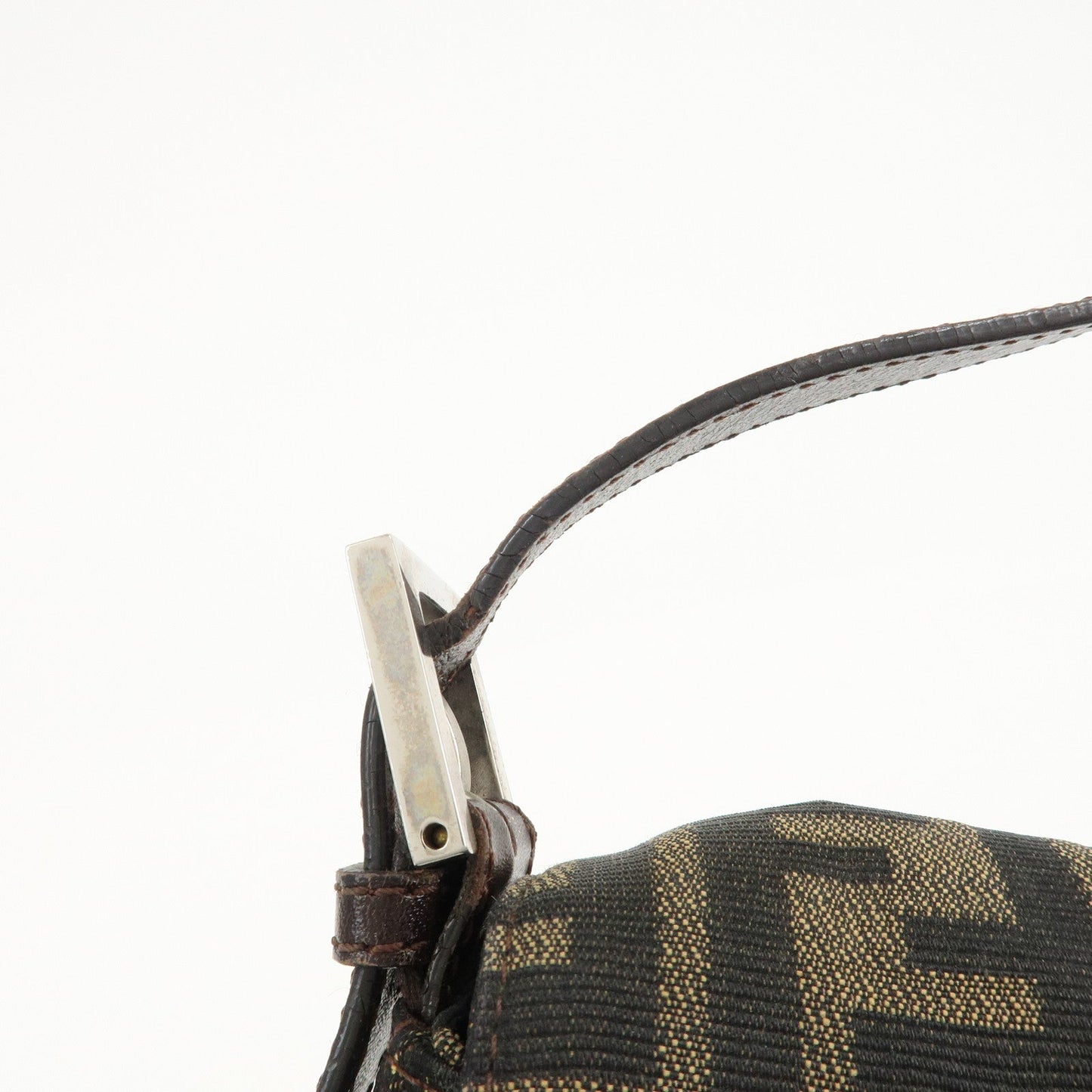 FENDI Mamma Bagguette Zucca Canvas Leather Shoulder Bag 26424  d