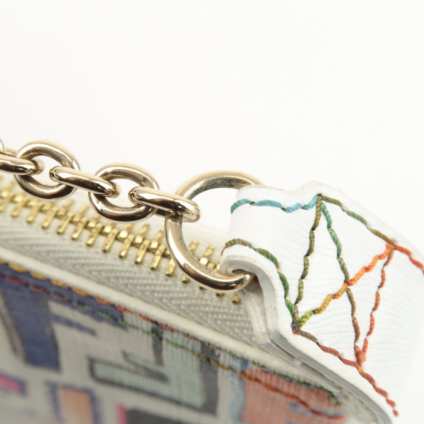 FENDI Zucca Print PVC Chain Accessory Pouch Multicolor 8BR592  d