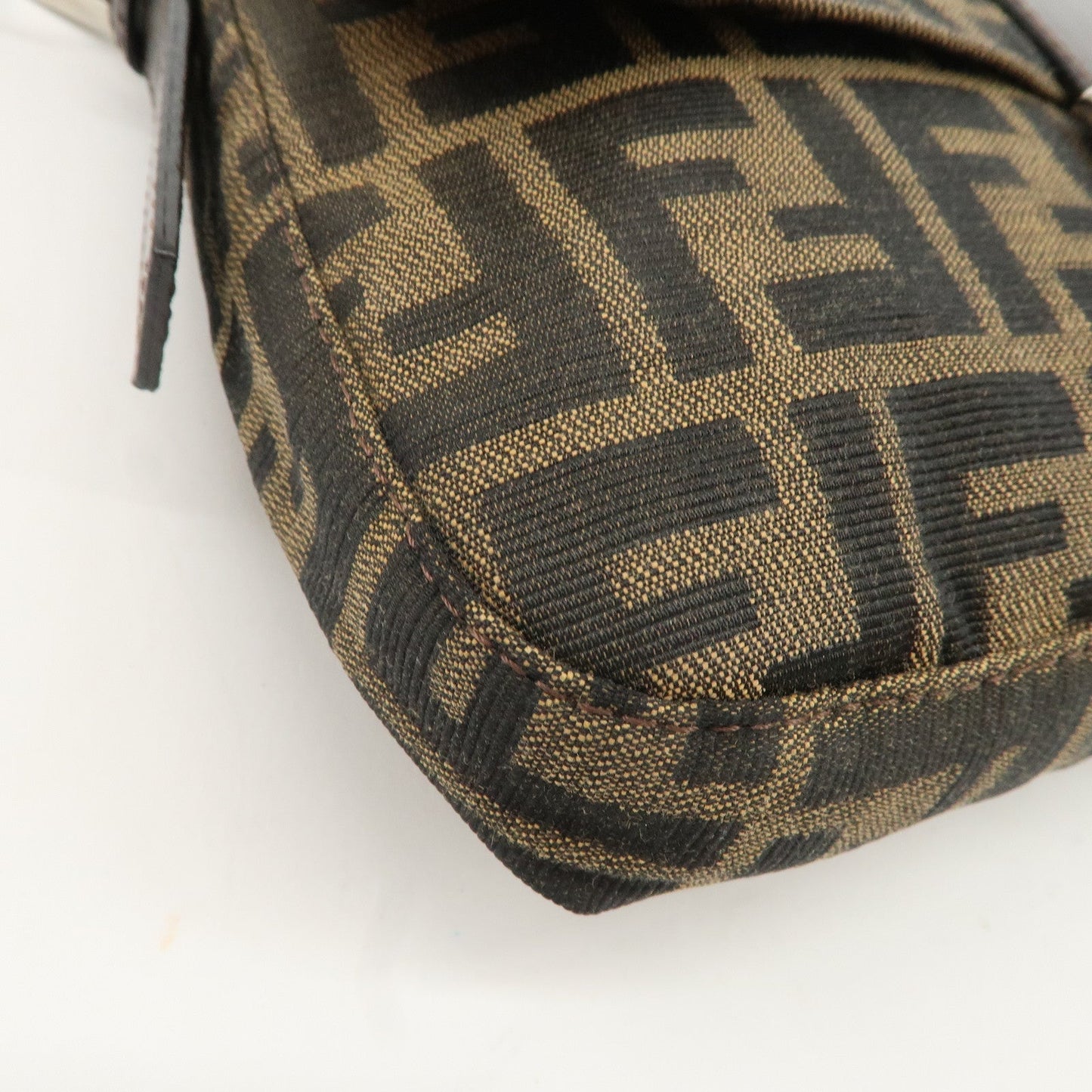 FENDI Mamma Baguette Canvas Shoulder Bag Hand Bag Brown 26424  d