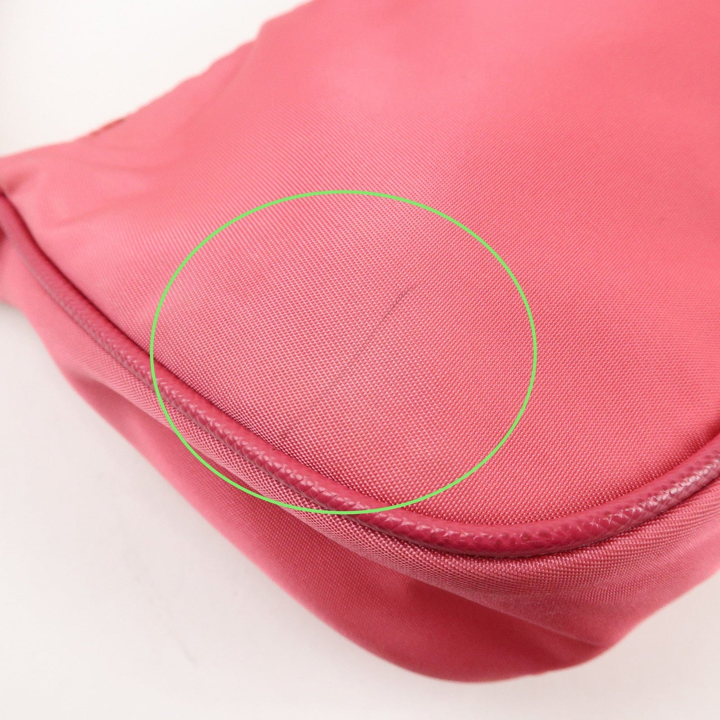 PRADA Nylon Saffiano Leather Shoulder Bag Hand Bag Pink  d