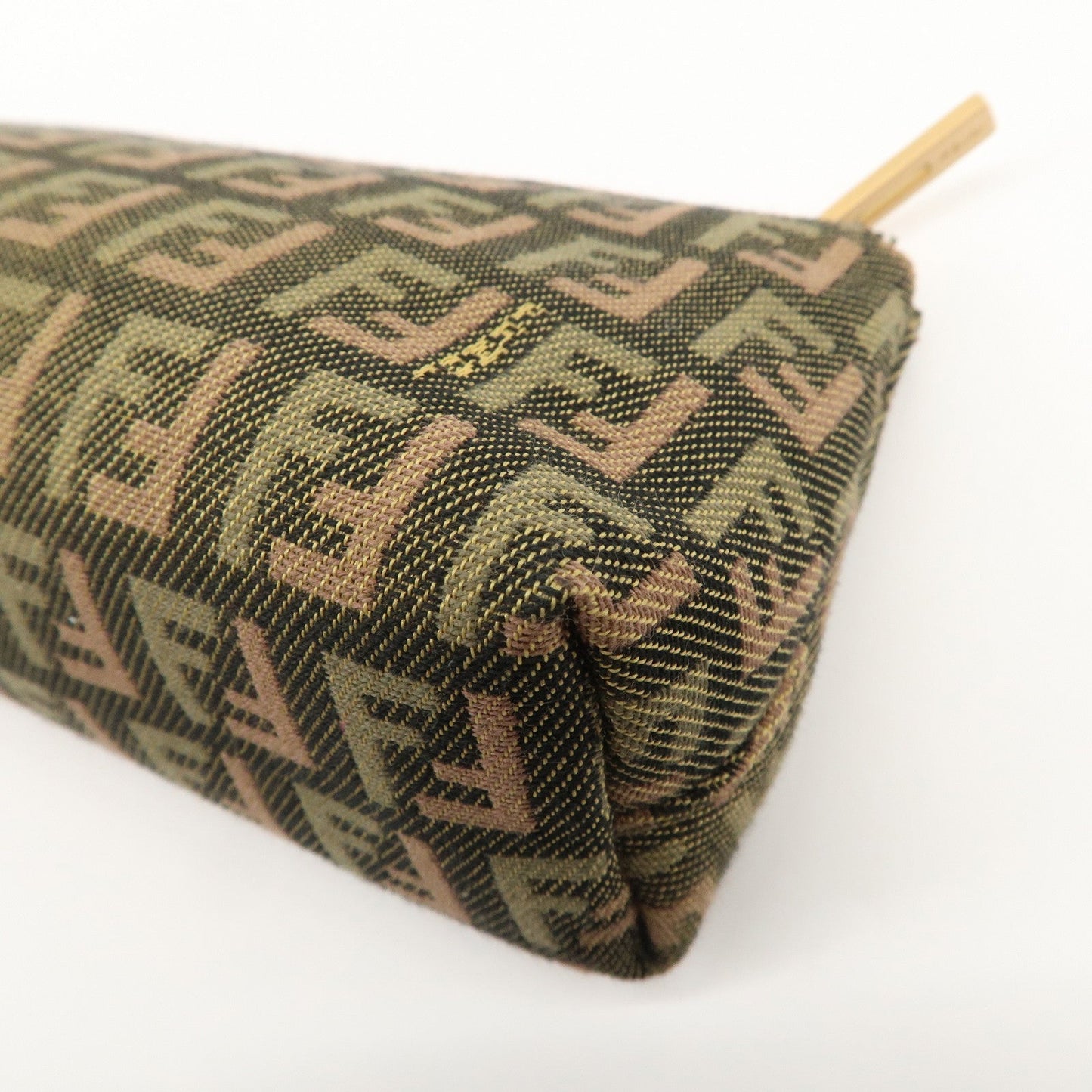 FENDI Zucca Canvas Leather Pouch Mini Bag Khaki Brown 7N0037  d