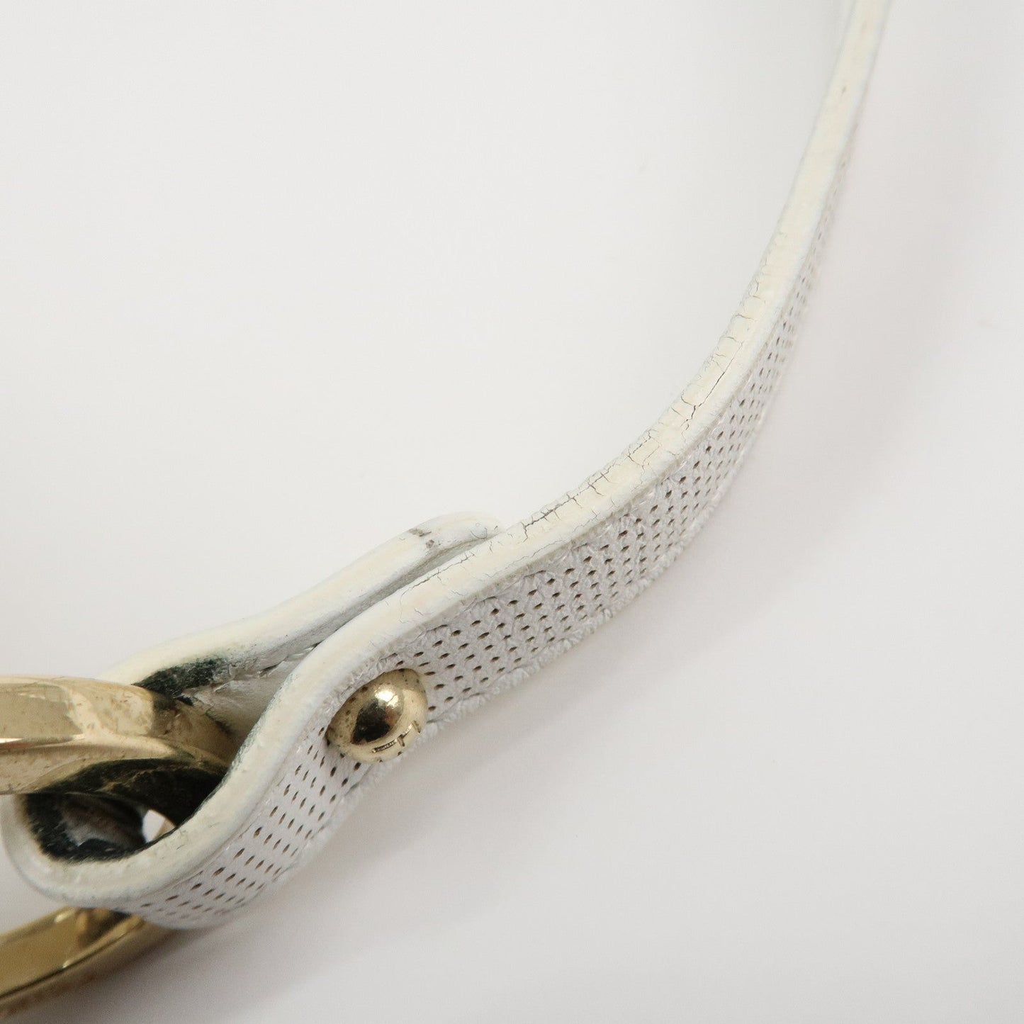 FENDI Zucca Leather Shoulder Bag Hand Bag White 8BR445  d