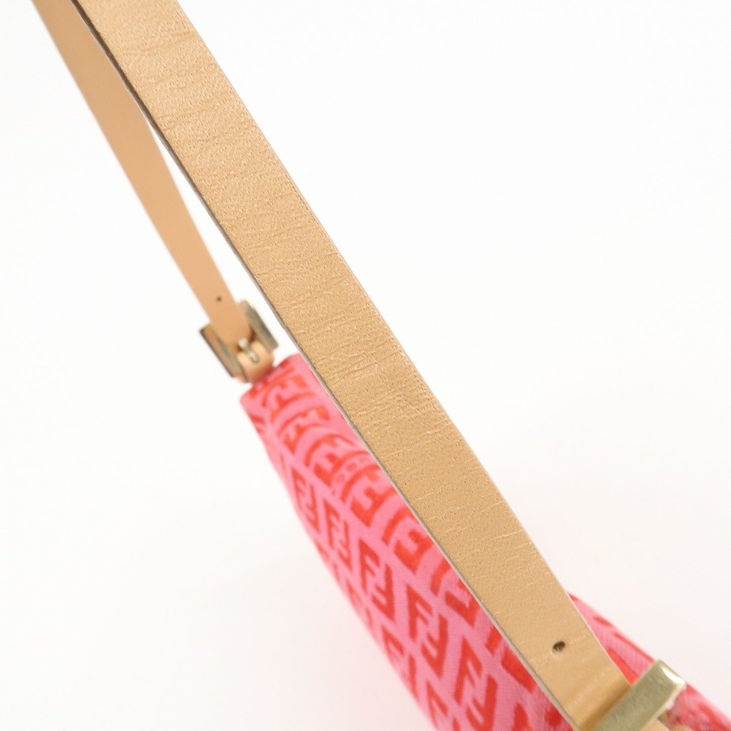 FENDI Mini Mamma Baguette Zucchino Canvas Leather Hand Bag  d